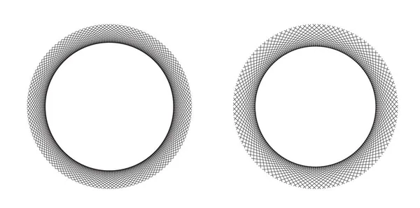 Designelement Vinka Många Lila Linjer Cirkel Ring Abstrakta Vertikala Vågiga — Stock vektor