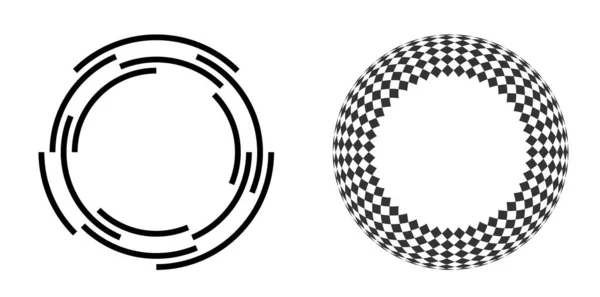 Set Elementos Diseño Símbolo Icono Editable Círculos Medio Tono Patrón — Archivo Imágenes Vectoriales
