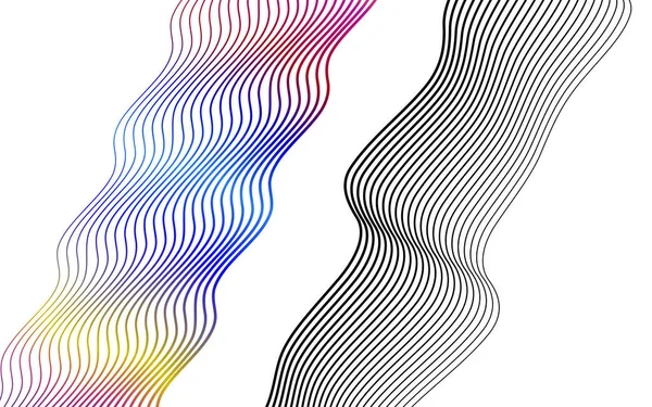 Мягкий Радужный Цвет Линейный Пунктирный Фон Элементы Дизайна Кривые Линии — стоковый вектор