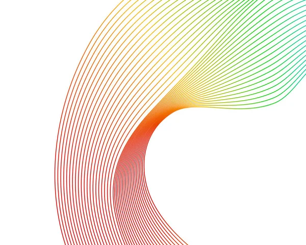 Abstraktní Čáry Barvy Design Prvek Bílém Pozadí Vln Vektorové Ilustrace — Stockový vektor