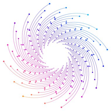 Tasarım elemanları. Bir sürü mor çizgi çemberi dalgası. Beyaz arka planda soyut dalgalı çizgiler izole edildi. Vektör illüstrasyon EPS 10. Karışımı kullanarak oluşturulan renkli dalgalar