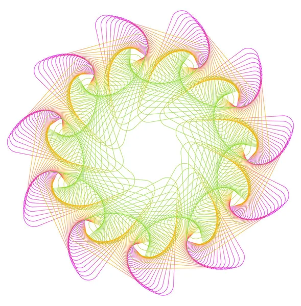 Tasarım elemanları. Bir sürü mor çizgi çemberi dalgası. Beyaz arka planda soyut dalgalı çizgiler izole edildi. Vektör illüstrasyon EPS 10. Karışımı kullanarak oluşturulan renkli dalgalar
