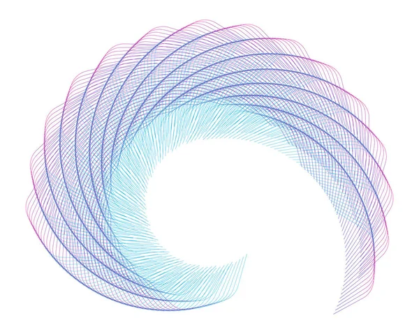 デザイン要素 多くの紫線サークルリングの波 単離された白い背景の抽象的な垂直波の縞 ベクトルイラストEps10 Blend Tooを使用して作成された行を持つカラフルな波 — ストックベクタ