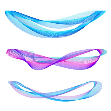 Tasarım elemanı çemberini ayarla İzole edilmiş koyu renk vektör altın halkadan. Harmanlama Aracı kullanılarak oluşturulan birçok parlak girdabın soyut dalgalı çizgileri. Sunumunuz için vektör illüstrasyonu EPS10