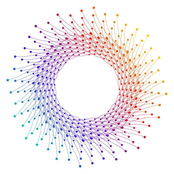 デザイン要素 多くの紫線サークルリングの波 単離された白い背景の抽象的な垂直波の縞 ベクトルイラストEps10 Blendツールを使用して作成された行を持つカラフルな波 — ストックベクタ