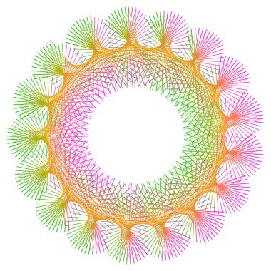 Tasarım elemanları. Bir sürü mor çizgi çemberi dalgası. Beyaz arka planda soyut dalgalı çizgiler izole edildi. Vektör illüstrasyon EPS 10. Harmanlama Aracı kullanılarak oluşturulan çizgilerle renkli dalgalar