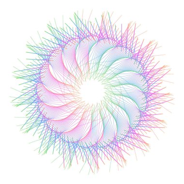 Tasarım elemanları. Bir sürü mor çizgi çemberi dalgası. Beyaz arka planda soyut dalgalı çizgiler izole edildi. Vektör illüstrasyon EPS 10. Harmanlama Aracı kullanılarak oluşturulan çizgilerle renkli dalgalar