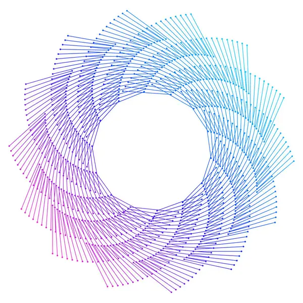 Элементы Дизайна Волна Многих Фиолетовых Линий Кольцо Круга Абстрактные Вертикальные — стоковый вектор