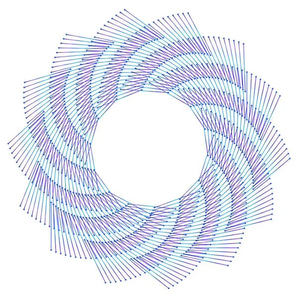 Ontwerpelementen Golf Van Vele Paarse Lijnen Cirkel Ring Abstract Verticale — Stockvector