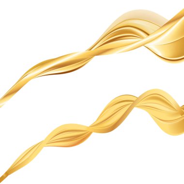 Tasarım elemanları. Parlak çizgilerin dalgası. Beyaz arka planda soyut dalgalı çizgiler izole edildi. Yaratıcı çizgi sanatı. Vektör illüstrasyon EPS 10 sanat deco tarzı düğün davetiyesi, lüks şablon