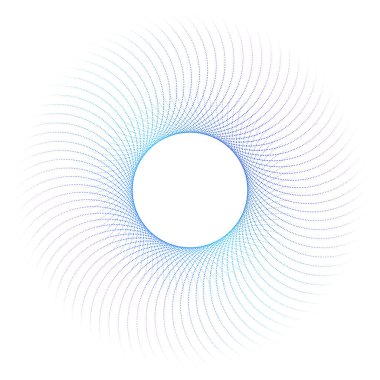 Tasarım elemanları. Bir sürü mor nokta daire halkası dalgası. Beyaz arka planda soyut dalgalı çizgiler izole edildi. Vektör illüstrasyon EPS 10. Harmanlama Aracı kullanılarak oluşturulan çizgilerle renkli dalgalar