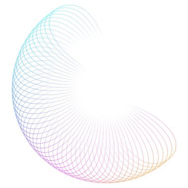 Tasarım elemanları. Bir sürü mor nokta daire halkası dalgası. Beyaz arka planda soyut dalgalı çizgiler izole edildi. Vektör illüstrasyon EPS 10. Harmanlama Aracı kullanılarak oluşturulan çizgilerle renkli dalgalar