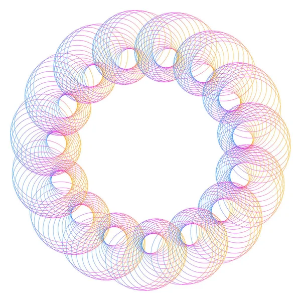 Tasarım elemanları. Bir sürü mor çizgi çemberi dalgası. Beyaz arka planda soyut dalgalı çizgiler izole edildi. Vektör illüstrasyon EPS 10. Harmanlama Aracı kullanılarak oluşturulan çizgilerle renkli dalgalar