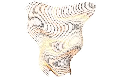 Tasarım elemanları. Bir sürü mor noktalı çizgi dalgası. Beyaz arka planda soyut dalgalı çizgiler izole edildi. Vektör illüstrasyon EPS 10. Harmanlama Aracı kullanılarak oluşturulan çizgilerle renkli dalgalar