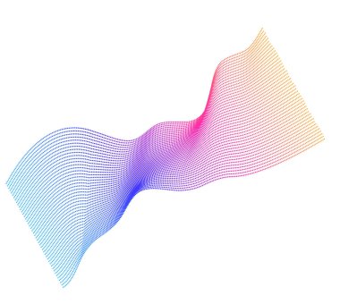 Tasarım elemanları. Bir sürü mor noktalı çizgi dalgası. Beyaz arka planda soyut dalgalı çizgiler izole edildi. Vektör illüstrasyon EPS 10. Harmanlama Aracı kullanılarak oluşturulan çizgilerle renkli dalgalar
