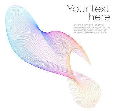 Tasarım elemanları. Dalgalı parlak noktalı çizgiler. Beyaz arka planda soyut parlak dalgalı şerit izole edildi. Fırça örgüsü ışıltısı yaratıcı çizgi sanatı. Düğün için vektör illüstrasyon EPS 10 sanat deco biçimi