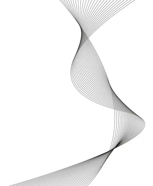 设计元素 许多灰线的波涛 白色背景上抽象的波浪形条纹孤立 创意线艺术 矢量图解Eps 使用混合工具创建线条的黑色闪光波 矢量图形