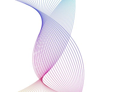 Tasarım elemanları. Bir sürü çizgi dalgası. Beyaz arka planda soyut dalgalı çizgiler izole edildi. Yaratıcı çizgi sanatı. Vektör illüstrasyon EPS 10. Harmanlama Aracı kullanılarak oluşturulan çizgilerle renkli dalgalar