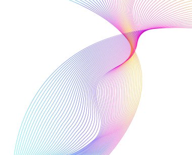 Tasarım elemanları. Bir sürü çizgi dalgası. Beyaz arka planda soyut dalgalı çizgiler izole edildi. Yaratıcı çizgi sanatı. Vektör illüstrasyon EPS 10. Harmanlama Aracı kullanılarak oluşturulan çizgilerle renkli dalgalar