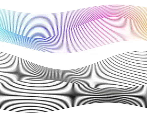 単離された白い背景の設計要素 クリエイティブアート 抽象的な波のストライプ Blend Tool を使用して作成した行をカラーします プロモーション新製品のためのベクトルイラストEps10デジタル レポートカバーページ ストックベクター