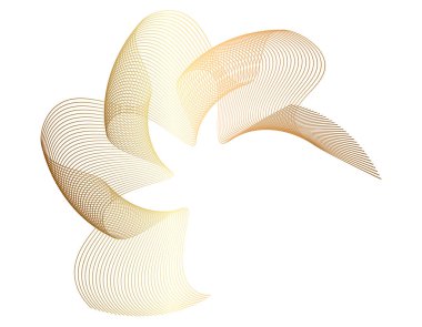 Tasarım elemanları. Parlak çizgilerin dalgası. Beyaz arka planda soyut dalgalı çizgiler izole edildi. Yaratıcı çizgi sanatı. Vektör illüstrasyon EPS 10 sanat deco tarzı düğün davetiyesi, lüks şablon