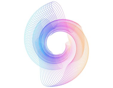 Tasarım elemanları. Bir sürü mor çizgi çemberi dalgası. Beyaz arka planda soyut dalgalı çizgiler izole edildi. Vektör illüstrasyon EPS 10. Harmanlama Aracı kullanılarak oluşturulan çizgilerle renkli dalgalar