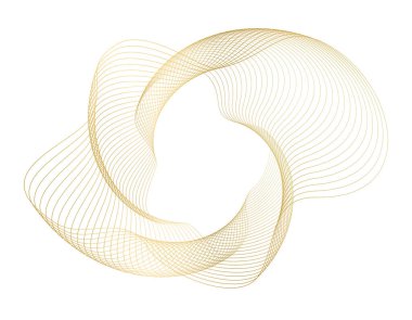 Tasarım elemanları. Bir sürü mor çizgi çemberi dalgası. Beyaz arka planda soyut dalgalı çizgiler izole edildi. Vektör illüstrasyon EPS 10. Harmanlama Aracı kullanılarak oluşturulan çizgilerle renkli dalgalar