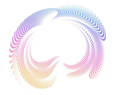 Tasarım elemanları. Bir sürü mor çizgi çemberi dalgası. Beyaz arka planda soyut dalgalı çizgiler izole edildi. Vektör illüstrasyon EPS 10. Harmanlama Aracı kullanılarak oluşturulan çizgilerle renkli dalgalar