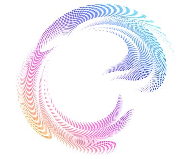 Tasarım elemanları. Bir sürü mor çizgi çemberi dalgası. Beyaz arka planda soyut dalgalı çizgiler izole edildi. Vektör illüstrasyon EPS 10. Harmanlama Aracı kullanılarak oluşturulan çizgilerle renkli dalgalar