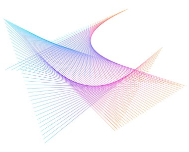 tasarım elemanları. Çemberin etrafında bir sürü çizgi var. Beyaz arka planda soyut çember dalgalı çizgiler. EPS 10 vektör illüstrasyonu. Renkli dalgalar yarattı bizi