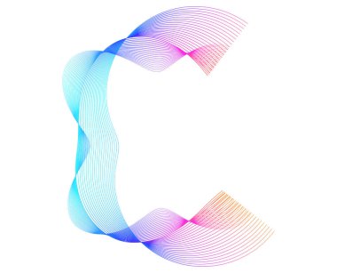 Tasarım elemanları. Bir sürü parlak çizgi dalgası. Beyaz arka planda soyut parlak dalgalı çizgiler izole edilmiş. Yaratıcı çizgi sanatı. Düğün davetiyesi için vektör illüstrasyon EPS 10 sanat deco biçimi