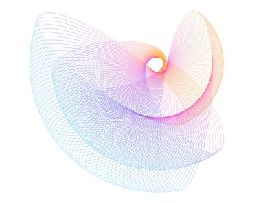 tasarım elemanları. Çemberin etrafında bir sürü çizgi var. Beyaz arka planda soyut çember dalgalı çizgiler. EPS 10 vektör illüstrasyonu. Renkli dalgalar yarattı bizi