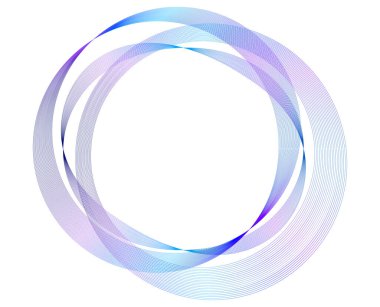 tasarım elemanları. Çemberin etrafında bir sürü çizgi var. Beyaz arka planda soyut çember dalgalı çizgiler. EPS 10 vektör illüstrasyonu. Renkli dalgalar yarattı bizi