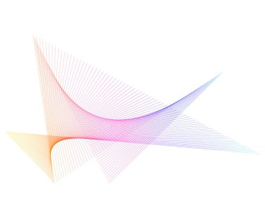 tasarım elemanları. Çemberin etrafında bir sürü çizgi var. Beyaz arka planda soyut çember dalgalı çizgiler. EPS 10 vektör illüstrasyonu. Renkli dalgalar yarattı bizi