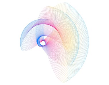 tasarım elemanları. Çemberin etrafında bir sürü çizgi var. Beyaz arka planda soyut çember dalgalı çizgiler. EPS 10 vektör illüstrasyonu. Renkli dalgalar yarattı bizi