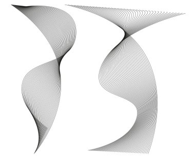 Renkli çizgilerin dalgası. Beyaz arka planda soyut dalgalı çizgiler izole edilmiş. Yaratıcı çizgi sanatı. Vektör illüstrasyon EPS 10. Karıştırma Aracı kullanılarak oluşturulan tasarım ögeleri