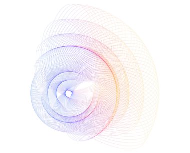 Tasarım elemanları. Bir sürü mor çizgi çemberi dalgası. Beyaz arka planda soyut dalgalı çizgiler izole edildi. Vektör illüstrasyonu EPS 10