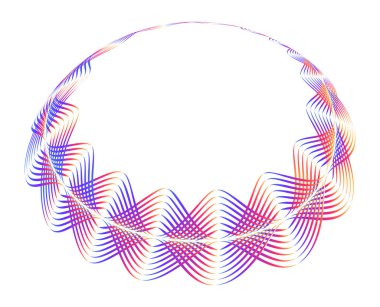Elementler çemberi tasarla. Bir sürü mor çizgi çemberi dalgası. Beyaz arka planda soyut dalgalı çizgiler izole edildi. Vektör illüstrasyonu EPS 10