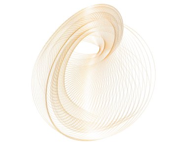 Renk tasarımı. Bir sürü parlak çizgi dalgası. Beyaz arka planda soyut daire dalgalı şekil izole edildi. Altın yaratıcı çizgi. Düğün davetiyesi için vektör illüstrasyon EPS 10 sanat deco biçimi