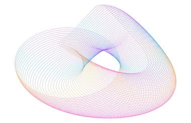 Tasarım elemanları. Bir sürü mor çizgi dalgası halka şeklinde noktalar çiziyor. Beyaz arka planda soyut dalgalı çizgiler izole edildi. Vektör illüstrasyonu EPS 10