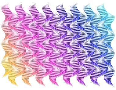 Yumuşak gökkuşağı rengi. Doğrusal dalga arkaplanı, desen. Tasarım elemanları. Çokgen çizgiler. Guilloche. Banknotlar, diplomalar ve sertifika şablonları için koruyucu katman