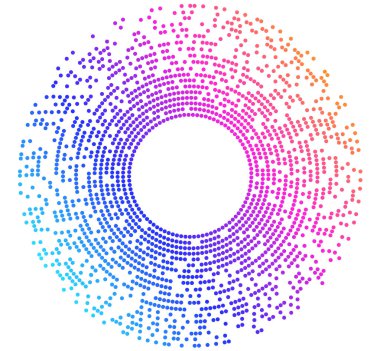 Beyaz arkaplanda düzenlenebilir renk yarım ton çerçeve şekli tasarımı sembolü. Vektör illüstrasyonu, gökkuşağı gradyanı olan 10 kare ekliyor. Yarım ton daire noktaları kullanarak kenarlık simgesini yuvarla