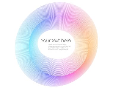 Tasarım elemanları. Bir sürü mor çizgi çemberi dalgası. Beyaz arka planda soyut dalgalı çizgiler izole edildi. Vektör illüstrasyonu EPS 10