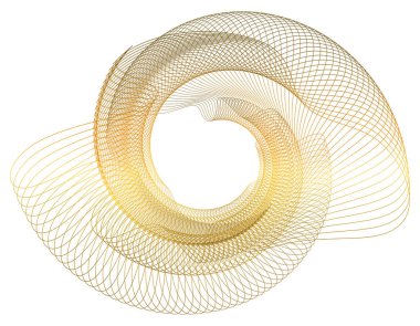 Entelektüeller tasarım elementleri. Çemberin etrafında bir sürü çizgi dalgası. Beyaz arka planda soyut dalgalı çizgiler izole edildi. Vektör illüstrasyon EPS 10. Harmanlama Aracı kullanılarak oluşturulan çizgilerle renkli dalgalar