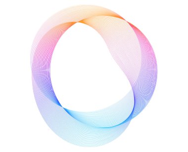 Çember Tasarım elemanları. Çemberin etrafında bir sürü çizgi dalgası. Beyaz arka planda soyut dalgalı çizgiler izole edildi. Vektör illüstrasyonu EPS 10