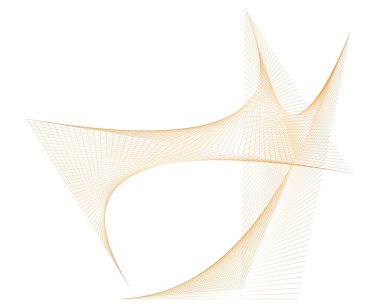 Renk tasarımı. Bir sürü parlak çizgi dalgası. Beyaz arka planda soyut daire dalgalı şekil izole edildi. Altın yaratıcı çizgi. Düğün davetiyesi için vektör illüstrasyon EPS 10 sanat deco biçimi