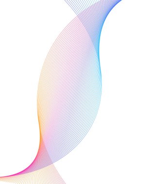 Beyaz arkaplandaki eş çizgileri elementlerini izole et. Dikey Yaratıcı Sanat. Soyut dalgalı çizgiler. Renk çizgileri Harman Aracı kullanılarak oluşturuldu. Yeni ürün tanıtımı için vektör illüstrasyonu EPS10 dijital, rapor kapağı sayfası