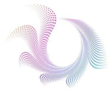 Tasarım elemanları. Çember halkası dönüşü. Beyaz arka planda soyut dalgalı çizgiler izole edildi. Vektör illüstrasyonu EPS 10