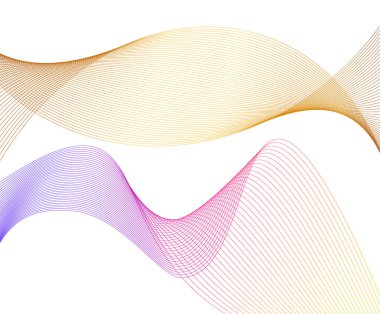 Beyaz arkaplandaki eş çizgileri elementlerini izole et. Dikey Yaratıcı Sanat. Soyut dalgalı çizgiler. Renk çizgileri Harman Aracı kullanılarak oluşturuldu. Yeni ürün tanıtımı için vektör illüstrasyonu EPS10 dijital, rapor kapağı sayfası