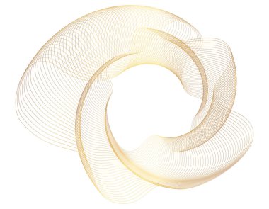 Entelektüeller tasarım elementleri. Çemberin etrafında bir sürü çizgi dalgası. Beyaz arka planda soyut dalgalı çizgiler izole edildi. Vektör illüstrasyon EPS 10. Harmanlama Aracı kullanılarak oluşturulan çizgilerle renkli dalgalar